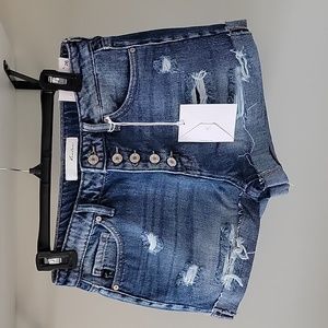 Kancan button fly shorts